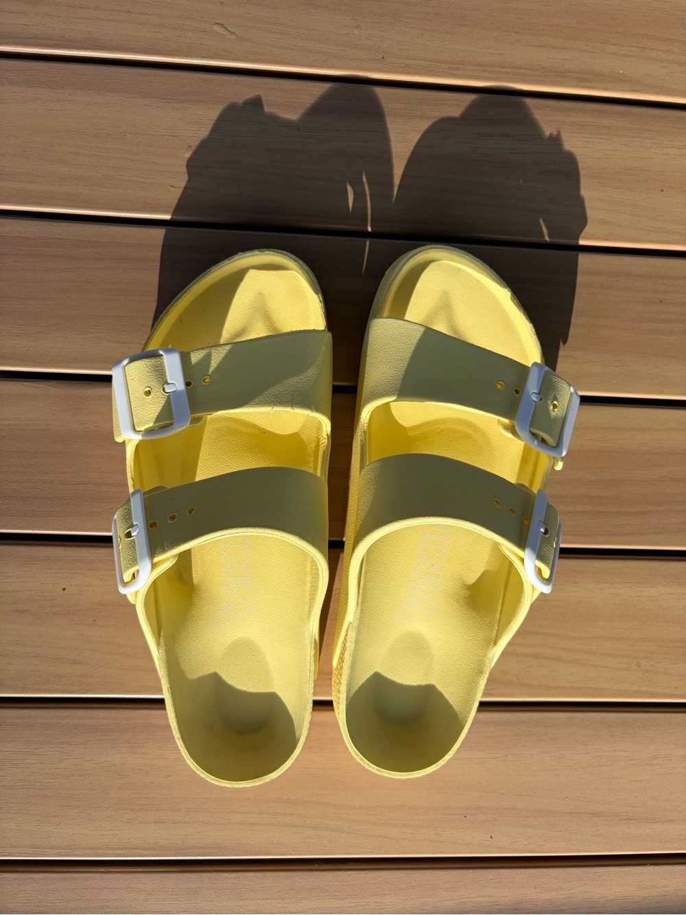 Viking Yellow Double-Buckle Slide Sandals-37